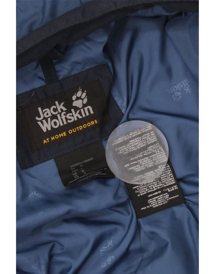 Jack Wolfskin Dame Hætte Polstret Frakke UK 12 Medium Navy Blue Polyester