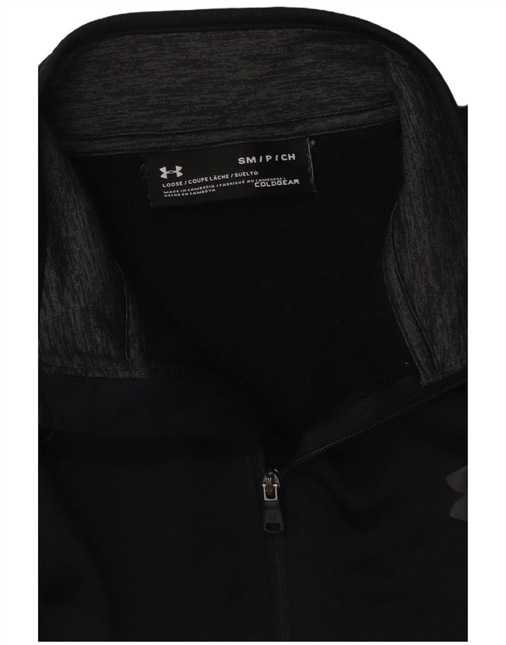 UNDER ARMOR Herre Cold Gear Zip Neck Sweatshirt Jumper Small Black