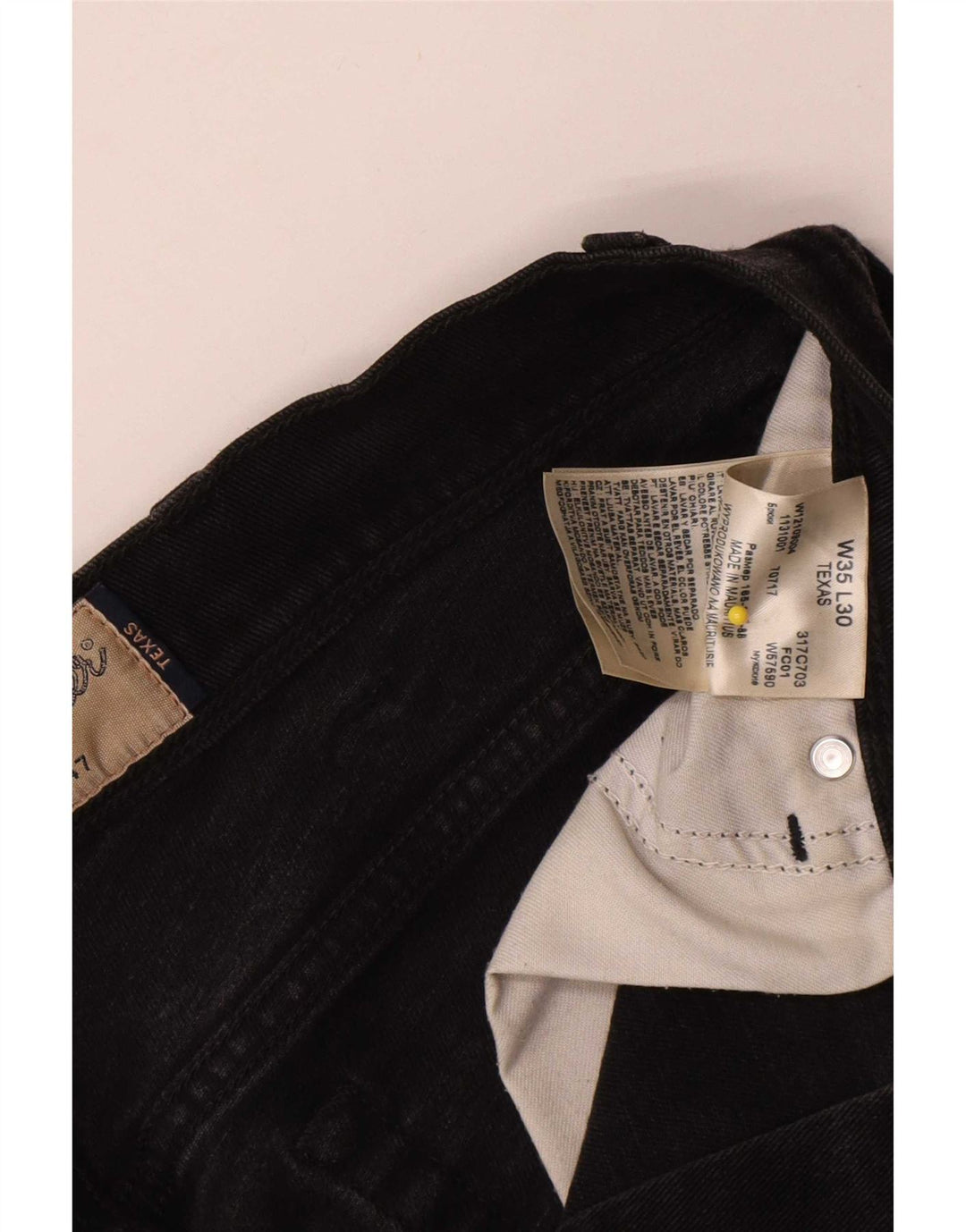 Wrangler Herre Texas Straight Jeans W35 L30 Sort Bomuld