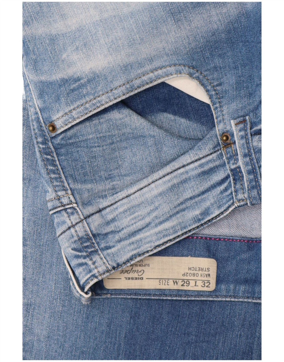 Diesel Dame Grupee Super Slim Jeans W29 L32 Blå Bomuld