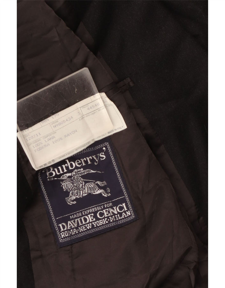 Burberrys Herre 3-knaps blazerjakke IT 52 Stor sort uld