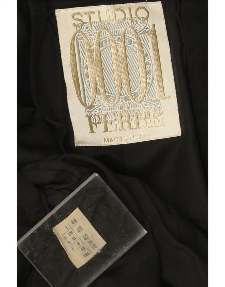 Ferre Womens Oversized Open Overcoat UK 14 Large Black