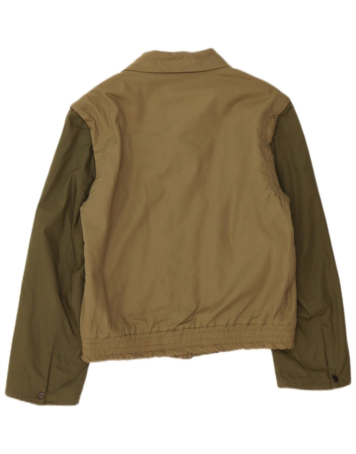 NINO DANIELI Womens Bomber Jacket UK 16 Large Khaki Colourblock