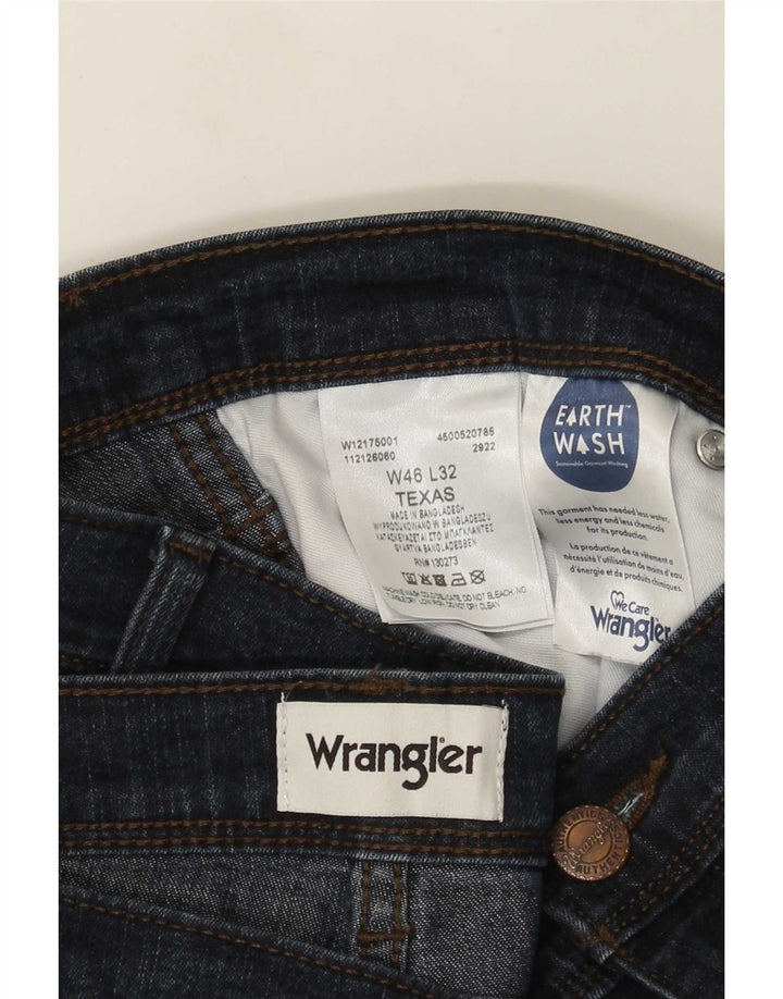 Wrangler Herre Texas Straight Jeans W46 L32 Marineblå Bomuld