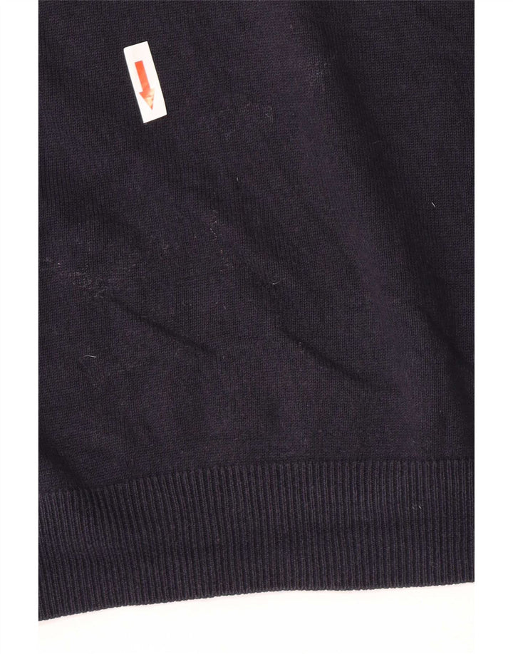 Massimo Dutti Herre Zip Neck Jumper Sweater XL Navy Blue