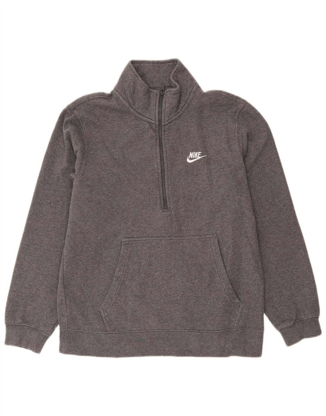 Nike Sweatshirt med lynlås til mænd, mellemgrå, flækket bomuld