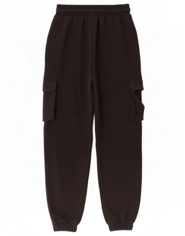 Zara Dame Cargo Træningsdragt Bukser Joggers UK 12 Medium Sort Bomuld