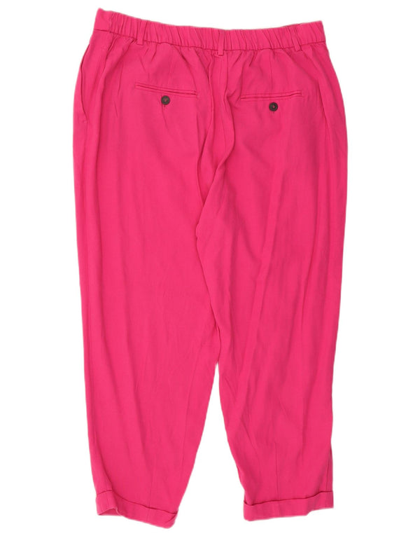 Zara Dame Højtalje Capri Bukser XL W36 L22 Pink