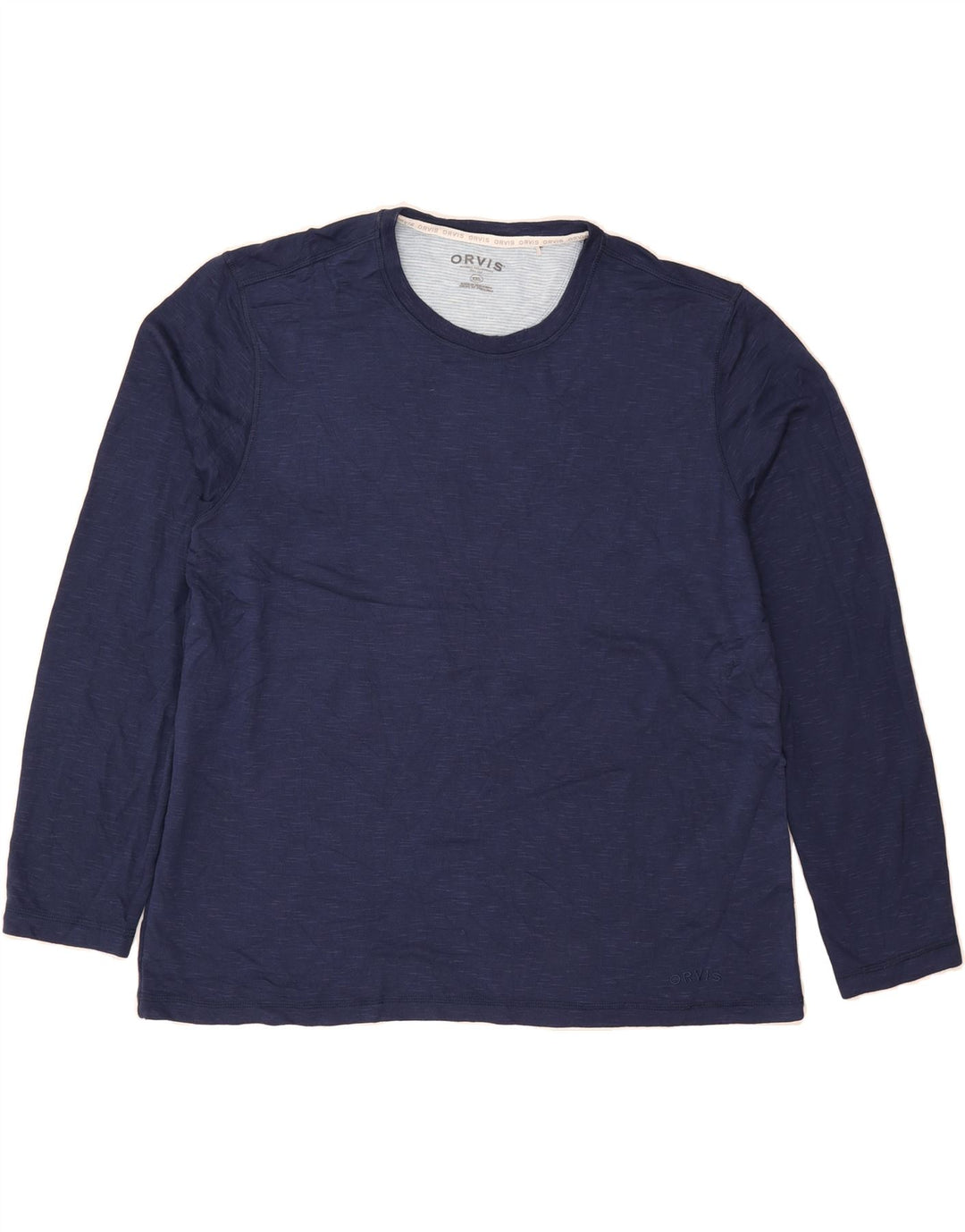 ORVIS Mens Top Long Sleeve 2XL Navy Blue Rayon Vintage Orvis and Second-Hand Orvis from Messina Hembry 