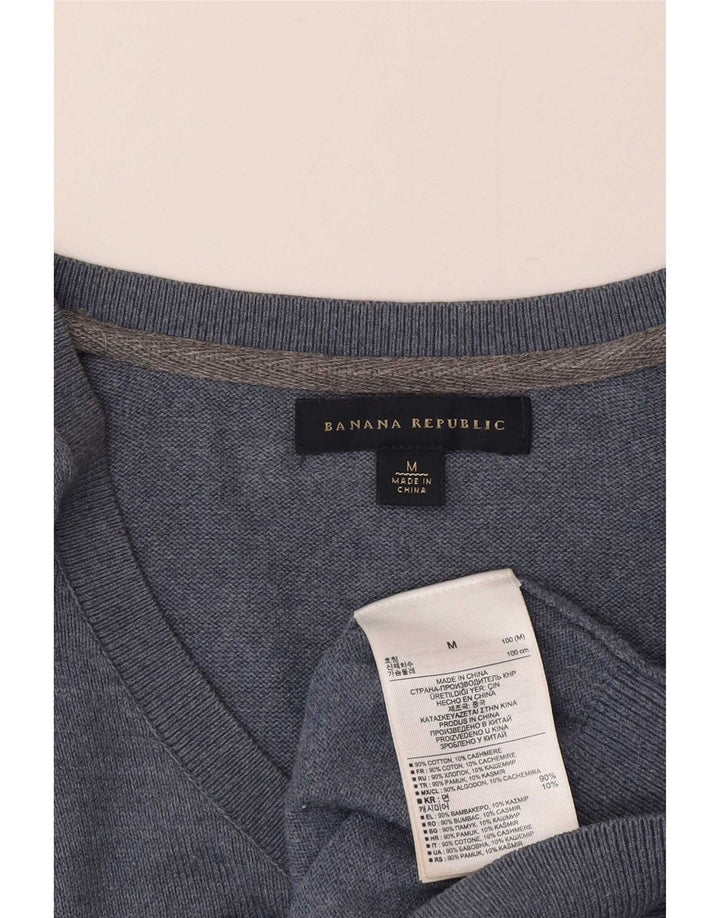 Banana Republic Herre V-hals sweater Medium Blue Bomuld