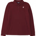 K-WAY Mens Long Sleeve Polo Shirt Medium Burgundy Cotton