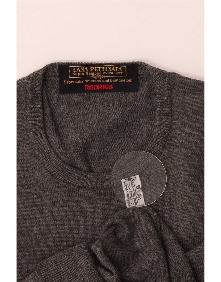 Rodrigo Herre Crew Neck Jumper Sweater IT 52 Large Grey Virgin Wool
