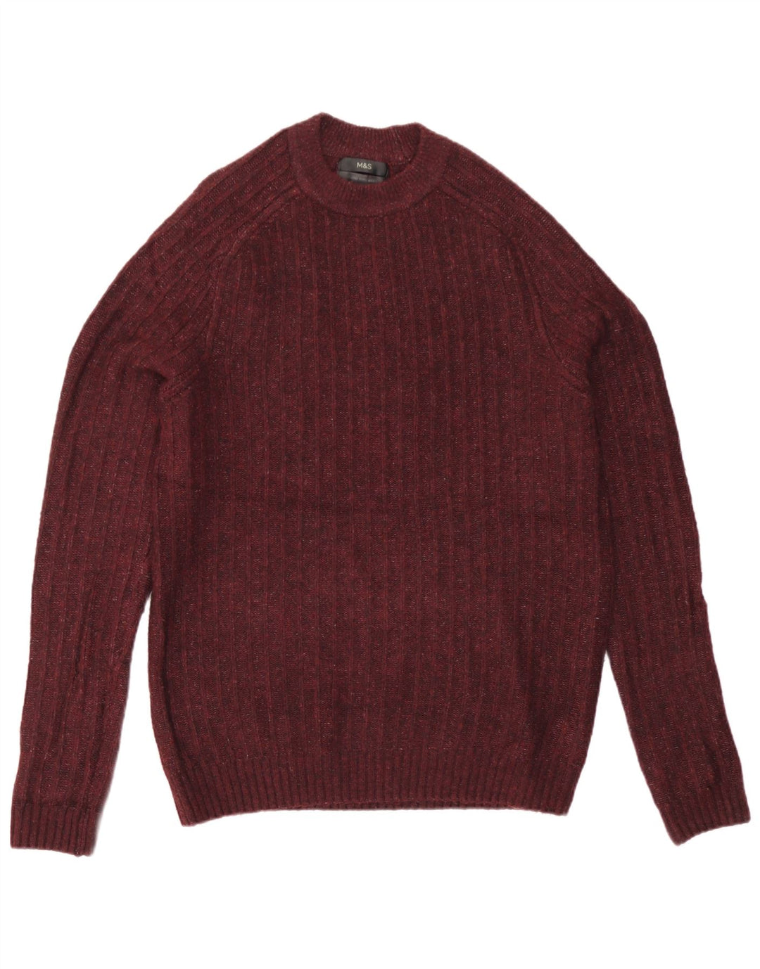 Marks & Spencer Herre sweater med rund hals, stor Bourgogne-flettet