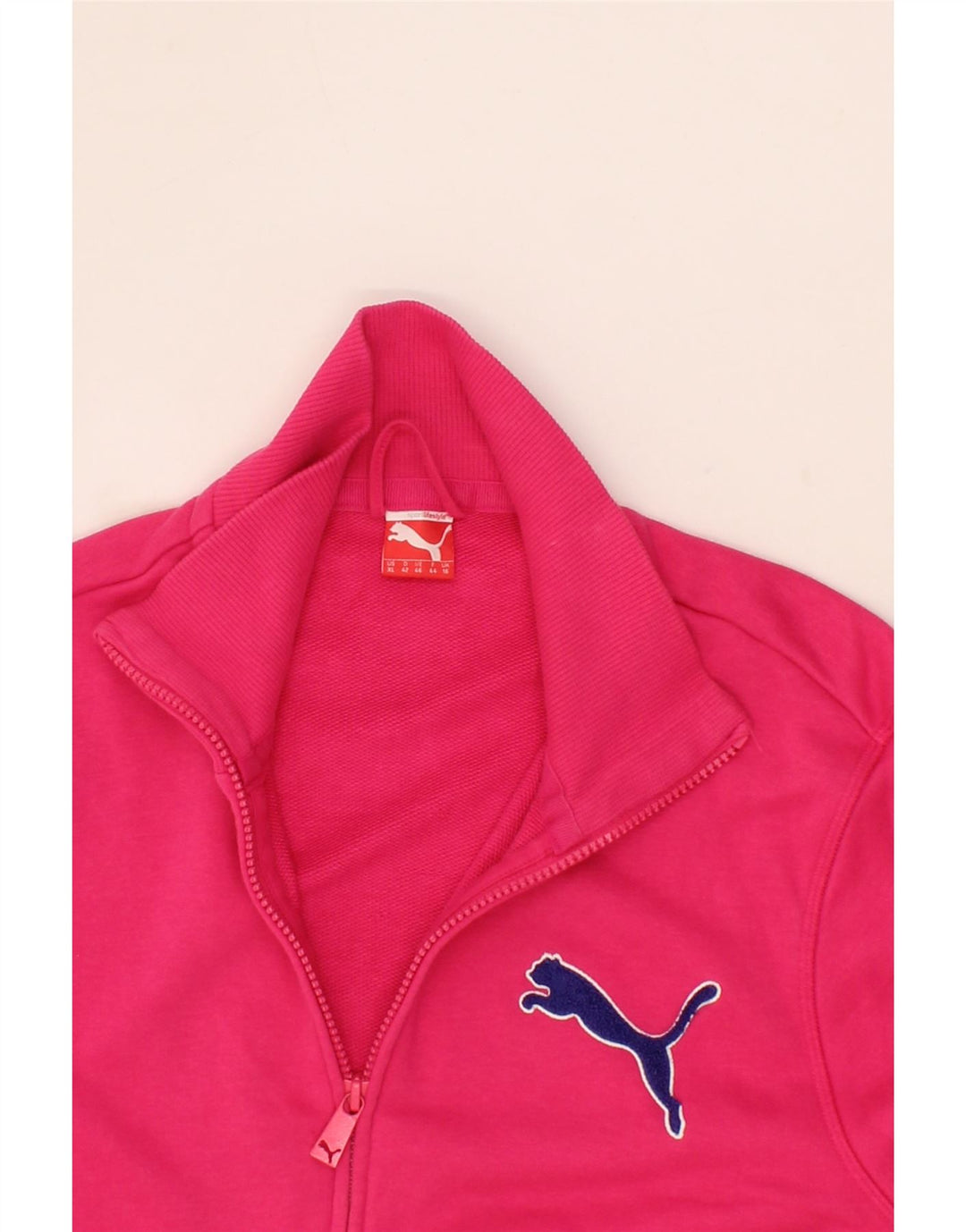 PUMA Womens Graphic Tracksuit Top Jacket UK 16 Large  Pink Vintage Puma and Second-Hand Puma from Messina Hembry 