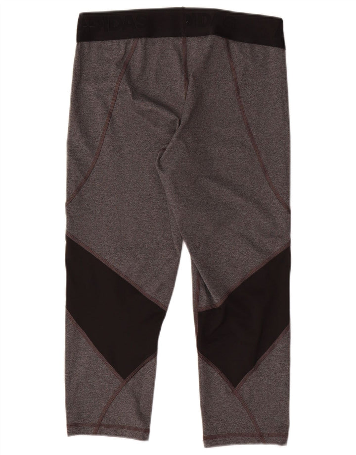 Adidas Dame Climacool Capri Leggings UK 12/14 Medium Grey Colourblock