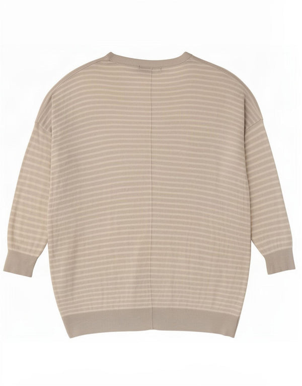Marks & Spencer Dame Loose Fit Boat Neck Jumper Sweater UK 12 Medium Grey