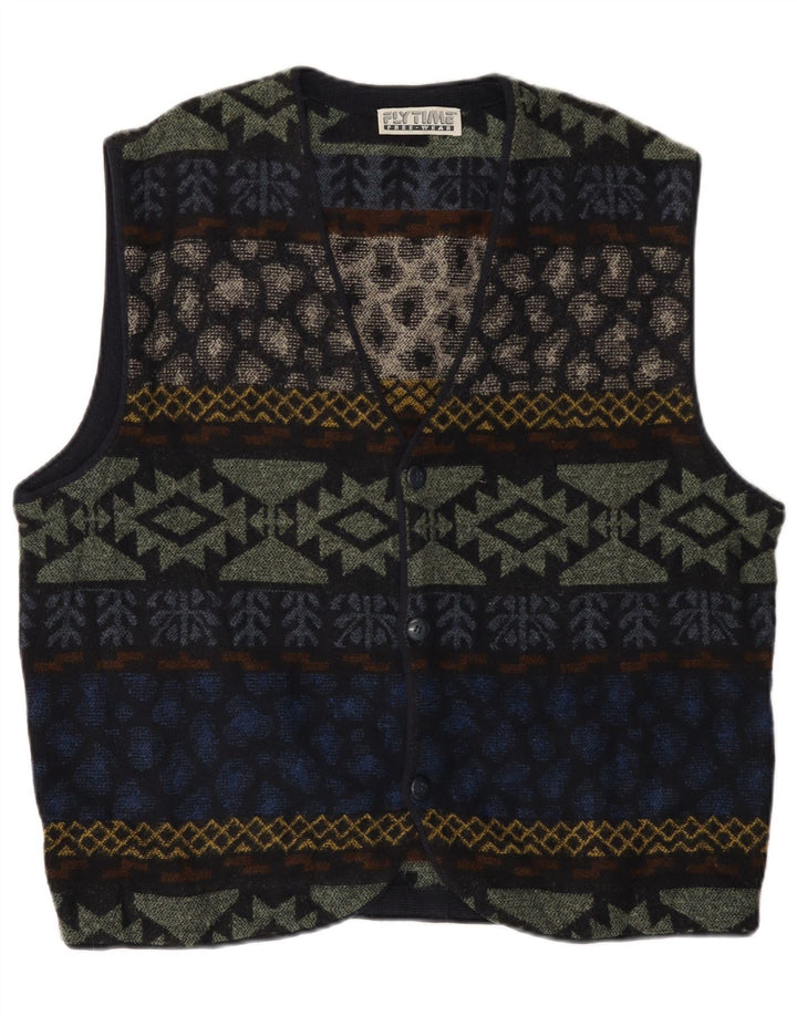 Fly Time Herre Cardigan Sweater IT 52 Large Multicolored Fair Isle