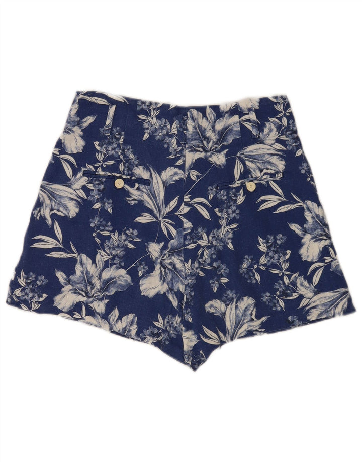 Zara Womens High Rise Hot Pants Medium W28 Blue Floral