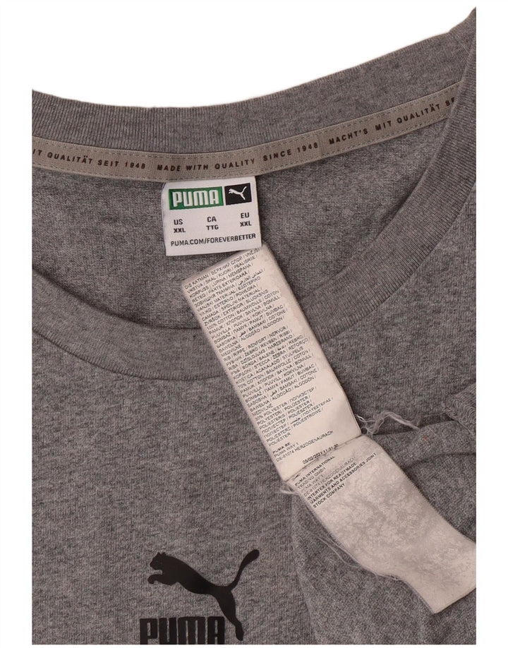 Puma Herre Grafisk T-Shirt Top 2XL Grå Bomuld