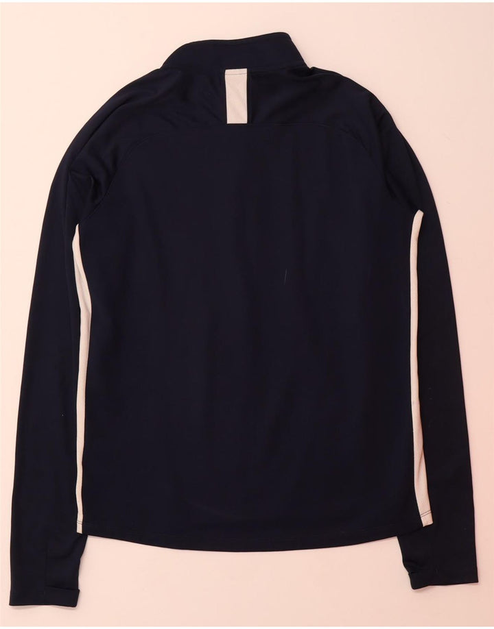 NIKE Mens Dri Fit Pullover Tracksuit Top Small Navy Blue Colourblock