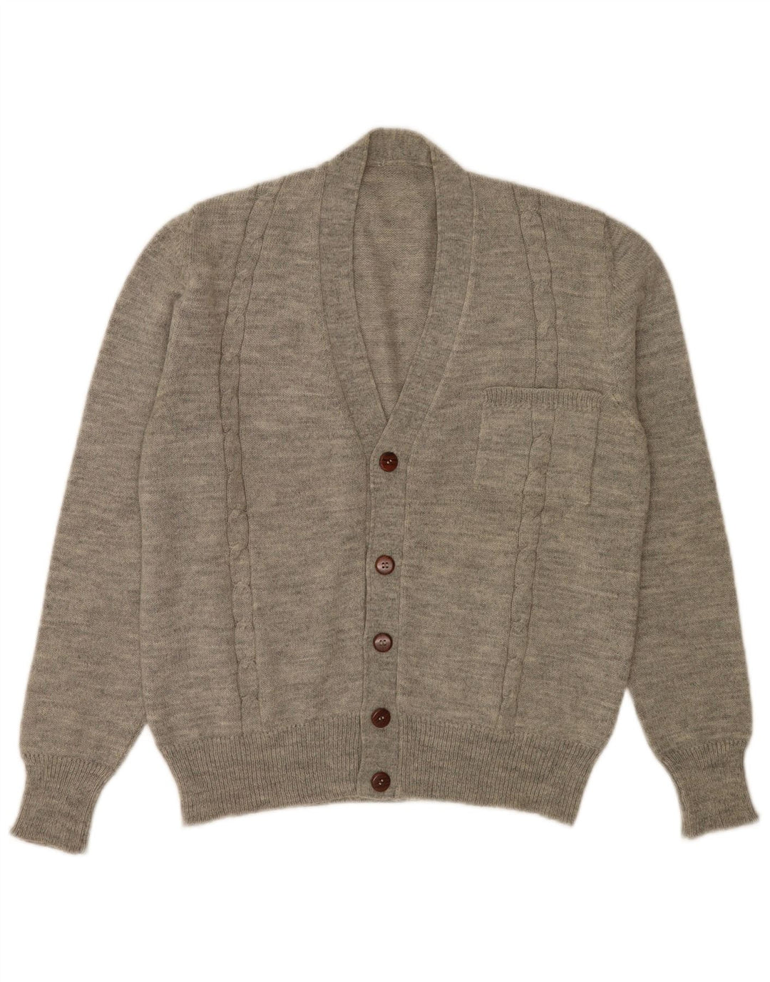 Vintage herre cardigan sweater Medium Grey Flecked