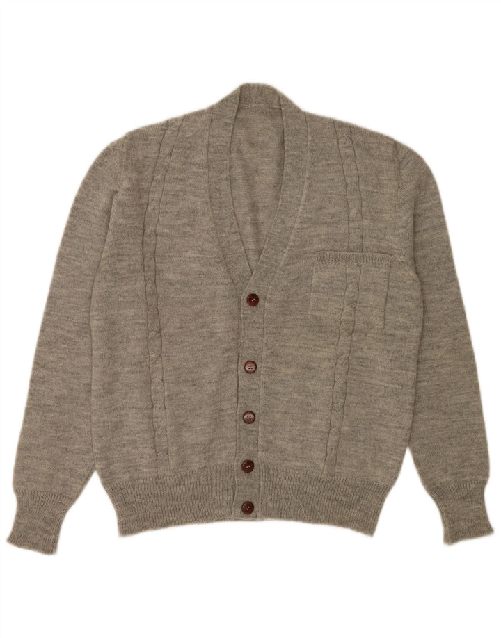 Vintage herre cardigan sweater Medium Grey Flecked
