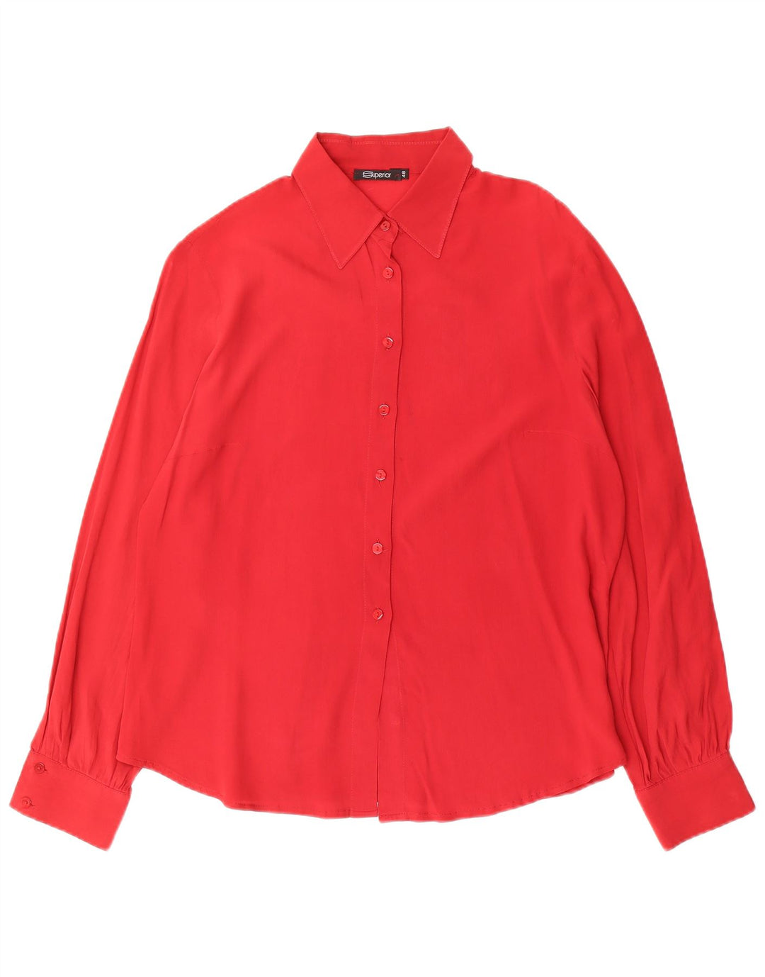 Superior Dame Skjorte Bluse IT 48 XL Rød Silke