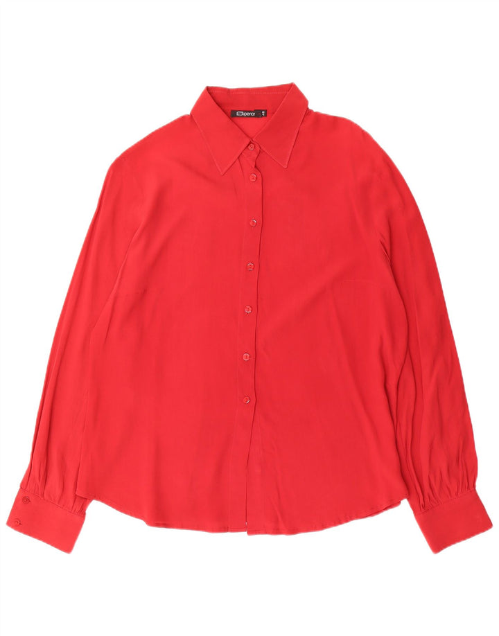 Superior Dame Skjorte Bluse IT 48 XL Rød Silke