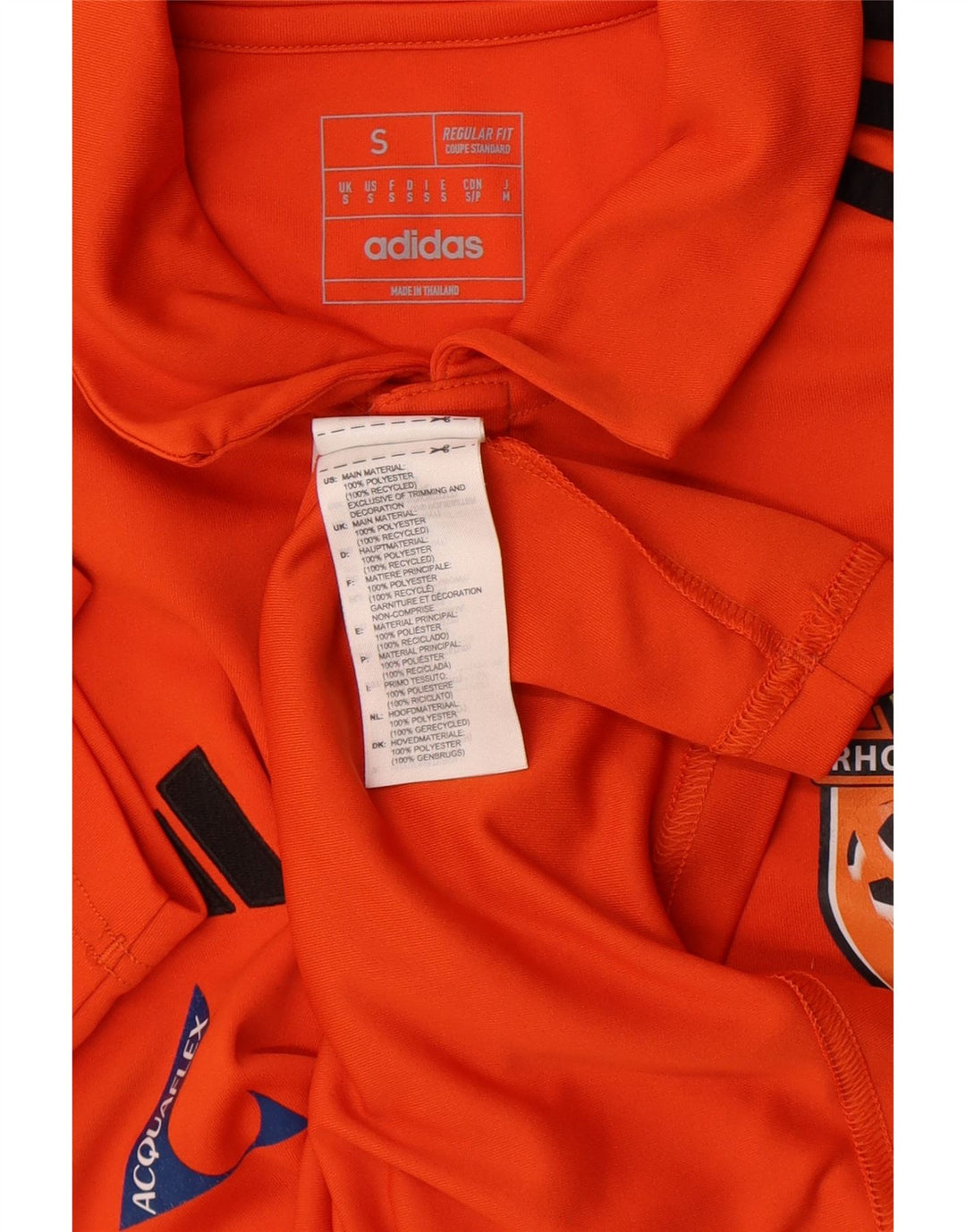 Adidas Aeroready Graphic Regular Fit Polo Shirt Small Orange Polyester