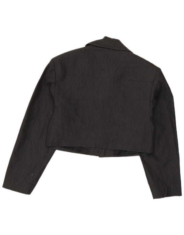 Zara Dame Bolero Jacket UK 14 Medium Grey Bomuld
