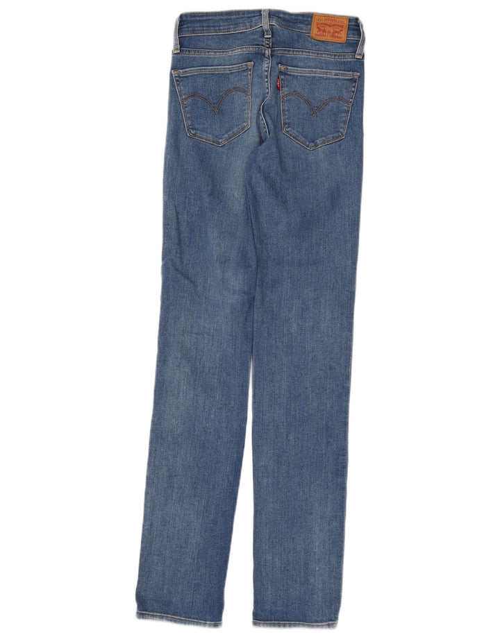 LEVI'S Womens 714 Straight Jeans W24 L32 Blue Cotton