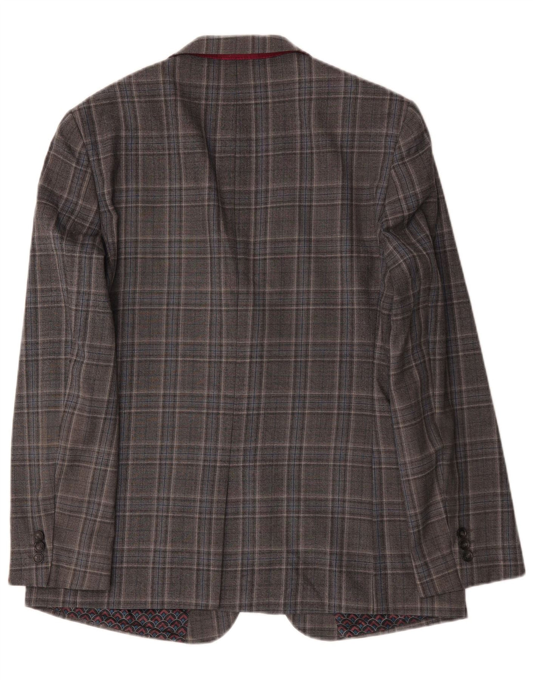Ted Baker Herre lang 2-knaps blazerjakke UK 44 2XL Grå ternet uld