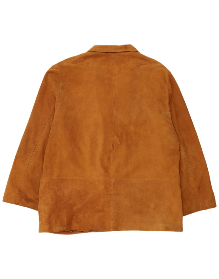 CONBIPEL Mens Suede Jacket IT 54 2XL Brown Leather