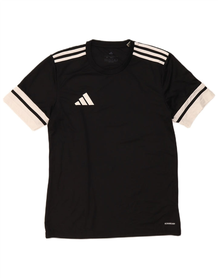 Adidas Herre Aeroready T-Shirt Top Medium Sort Colourblock Polyester