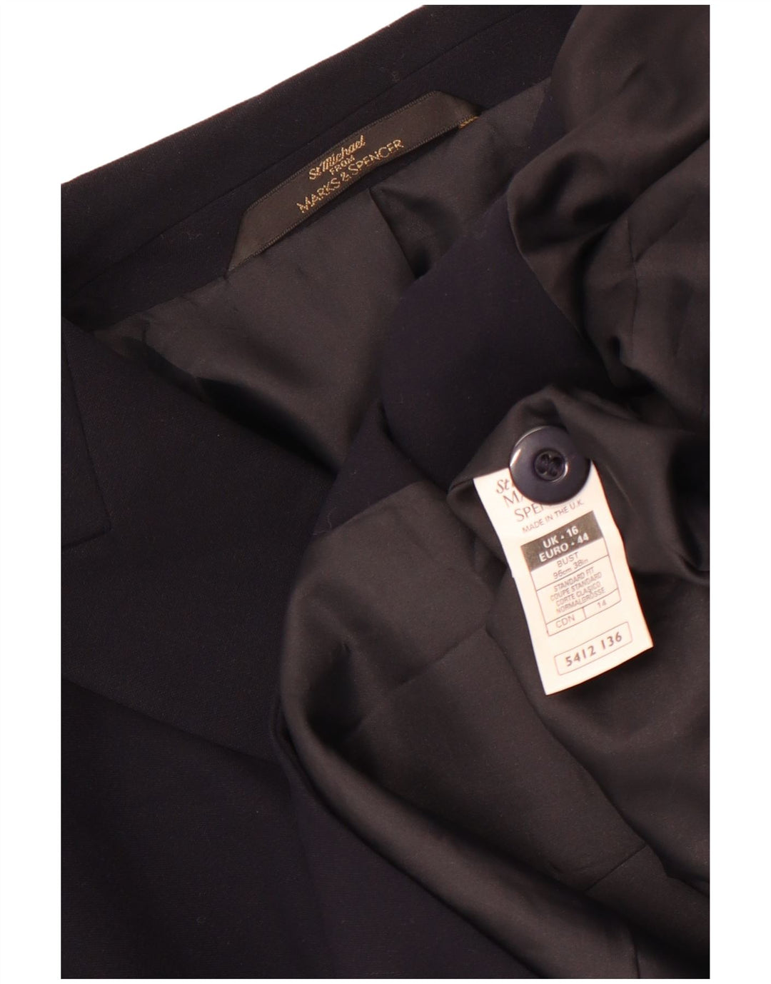 Marks & Spencer Dame Longline Blazer Jacket UK 16 Large Navy Blue