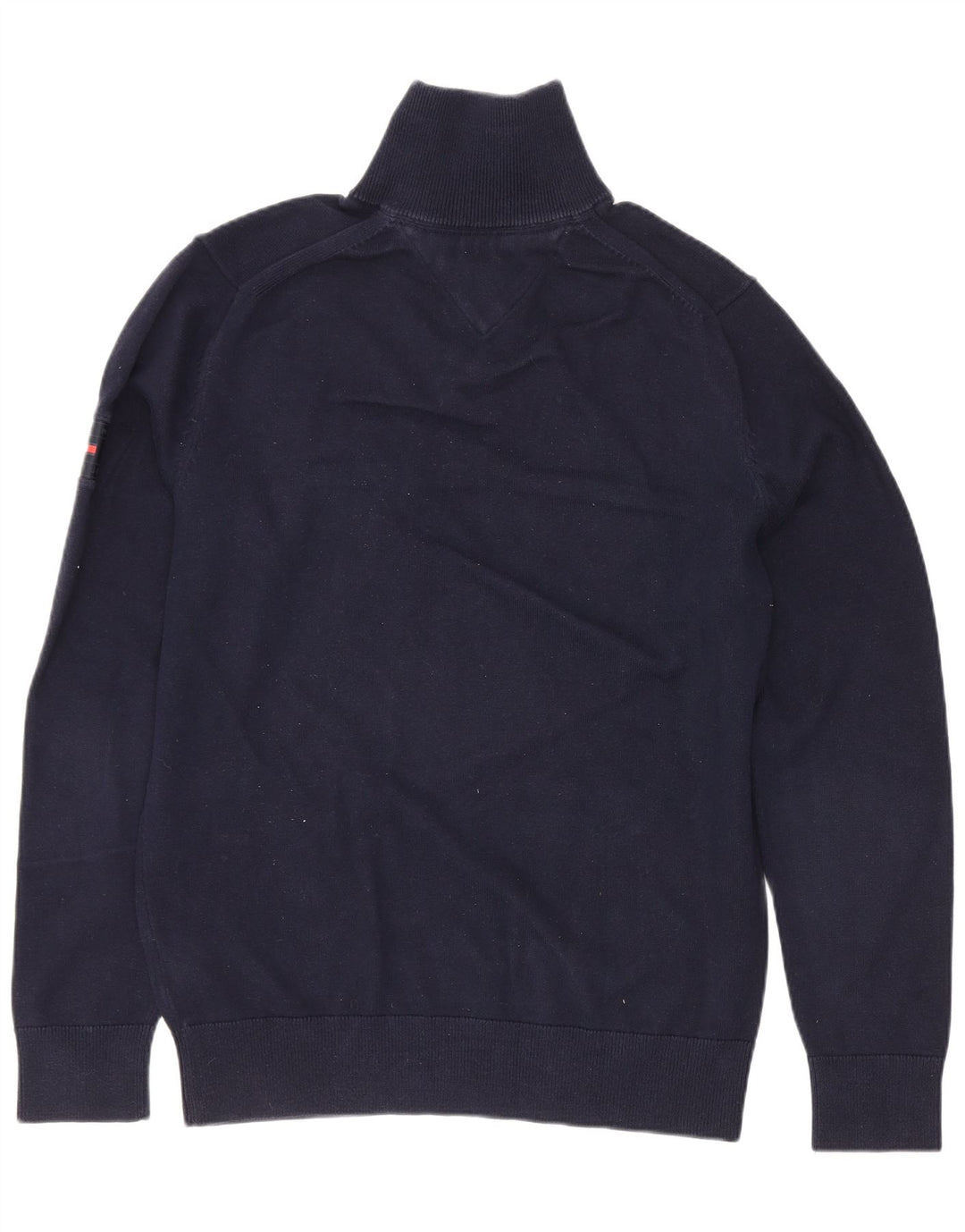 Tommy Hilfiger Herre Zip Neck Jumper Sweater Medium Navy Blue Colourblock