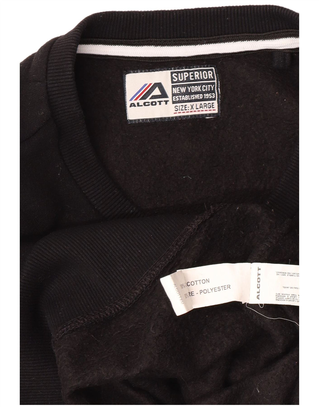 ALCOTT Herre New York City Grafisk Sweatshirt Jumper XL Sort Bomuld