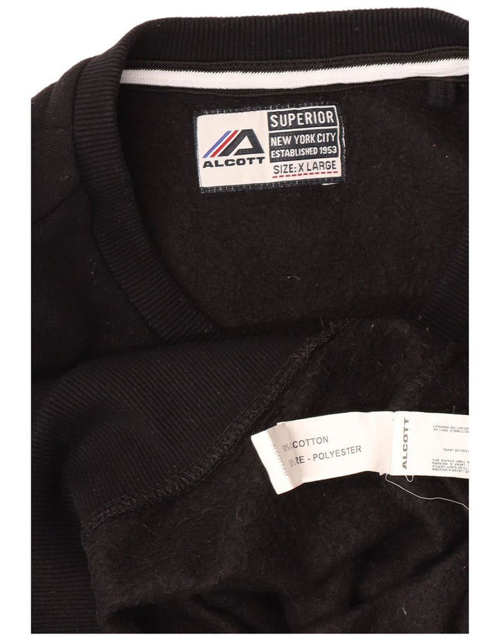 ALCOTT Herre New York City Grafisk Sweatshirt Jumper XL Sort Bomuld