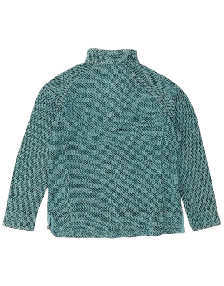 Weird Fish Womens Zip Neck Sweatshirt Jumper UK 14 Large Turkis Flecked