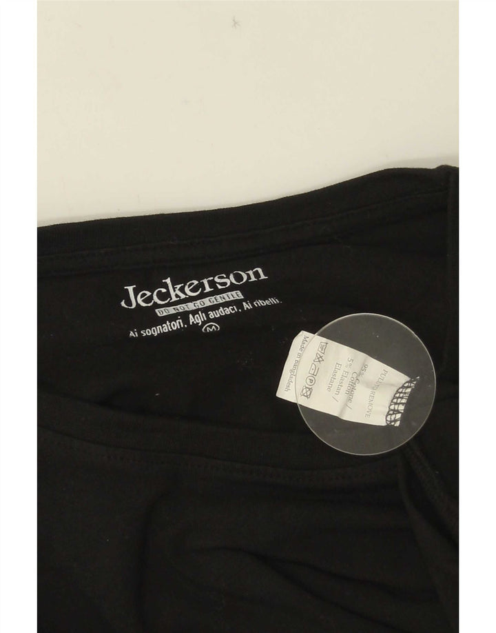 Jeckerson Herre grafisk T-shirt Top Medium Sort Bomuld