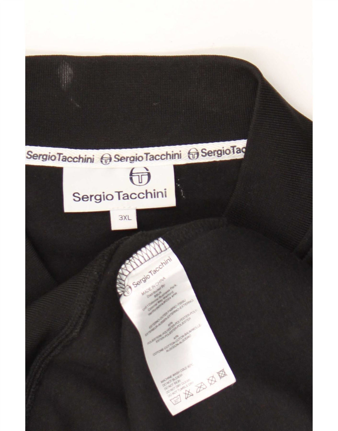 Sergio Tacchini Herre Ærmeløs træningsdragt Topjakke 3XL Sort Polyester