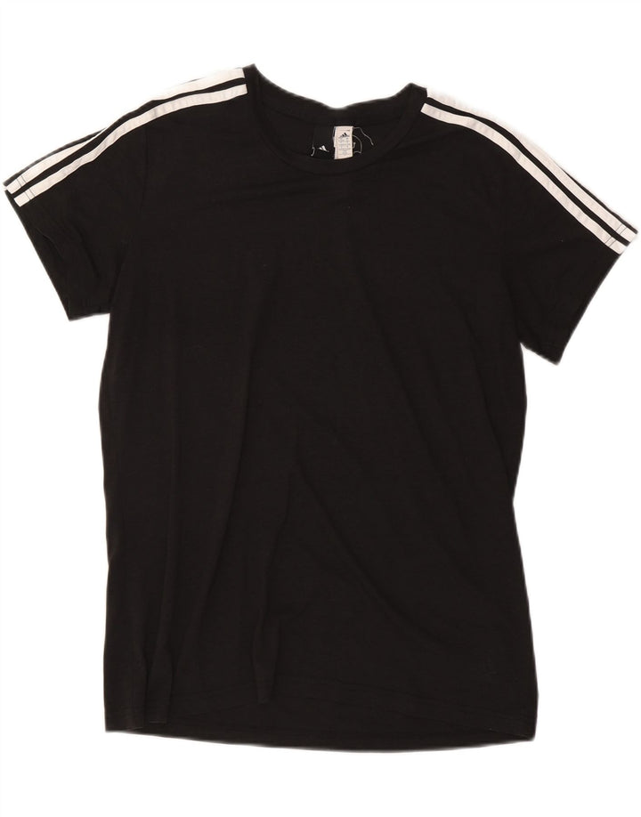 ADIDAS Dame T-Shirt Top UK 20/22 XL Sort Polyester
