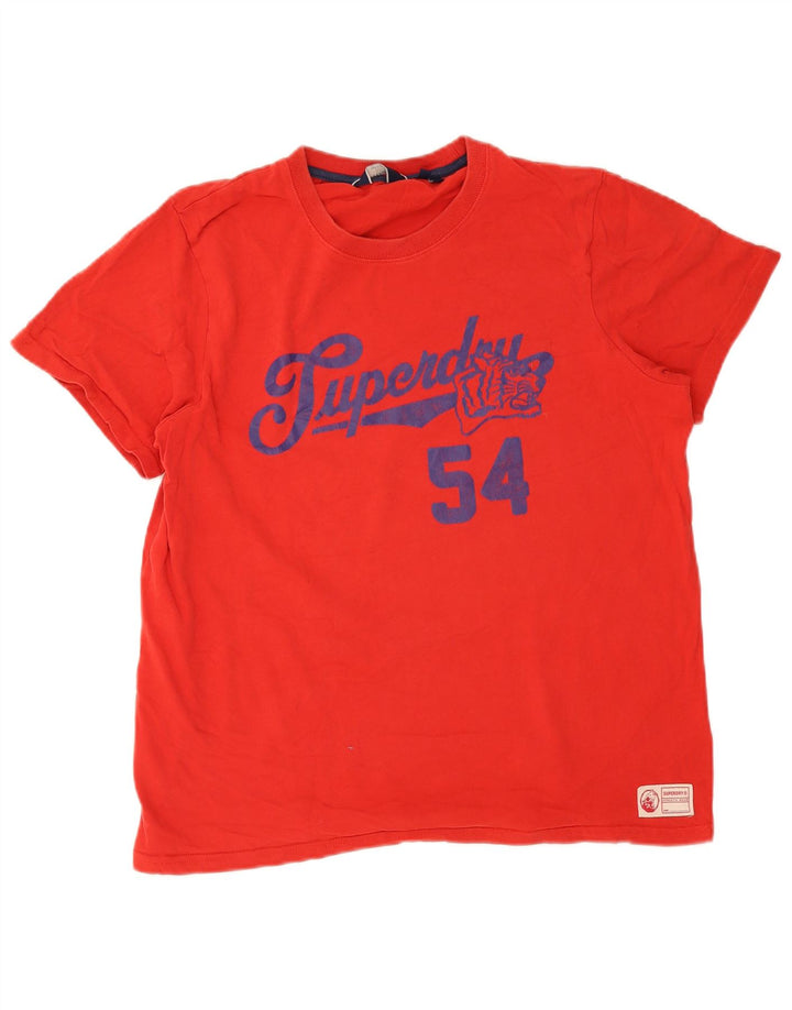 Superdry Herre grafisk T-shirt Top XL Rød Bomuld