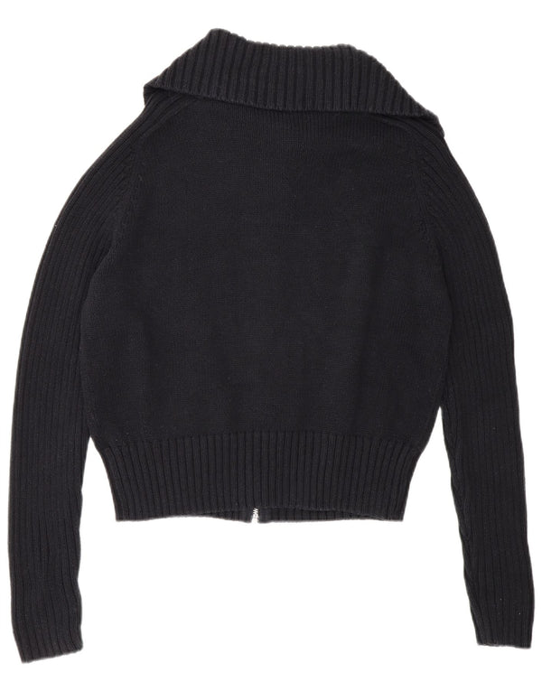 Marks & Spencer Dame Cardigan Sweater med fuld lynlås UK 14 Large Navy Blue