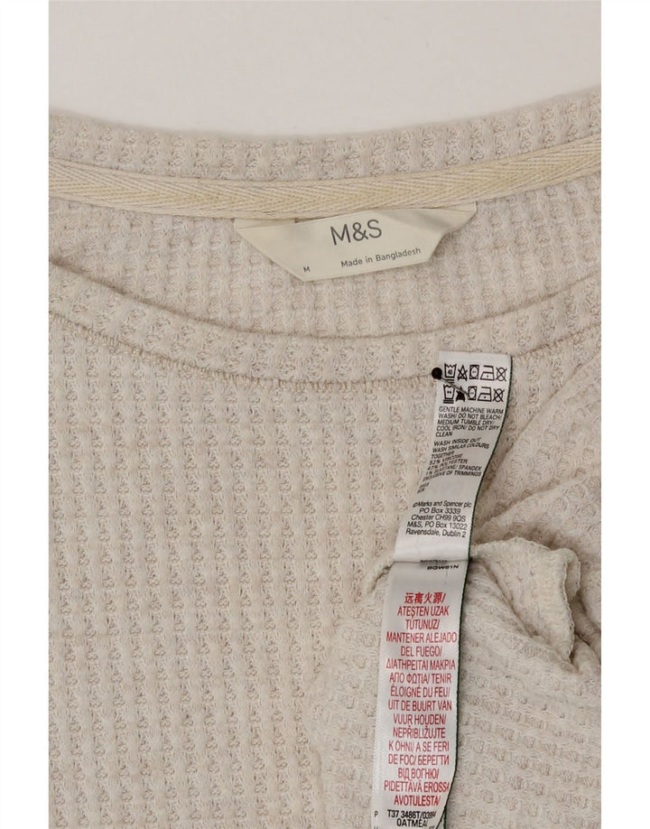 Marks & Spencer Dametop Langærmet UK 12 Medium Beige Viscose