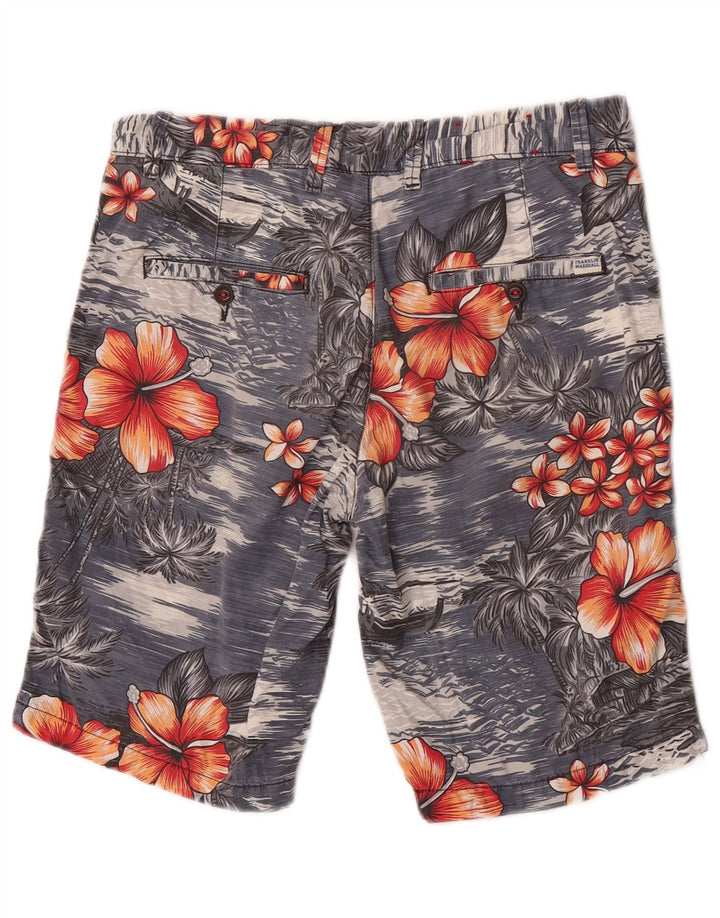 Franklin Marshall Herre Leo Chino Shorts W31 Medium Navy Blue Hawaiian