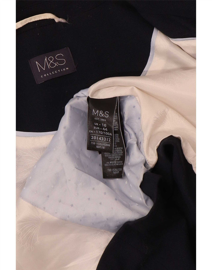 Marks & Spencer Dame 1 Knap Blazer Jacket UK 16 Large Navy Blue