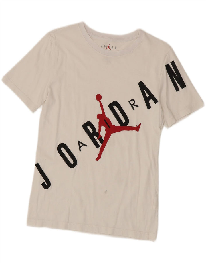 Jordan Boys Grafisk T-Shirt Top 12-13 År Hvid Bomuld