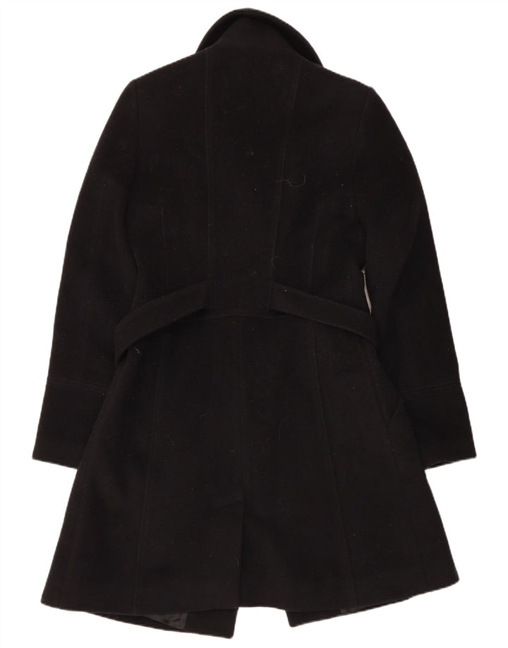Reiss Dame Oversized Overfrakke UK 10 Small Black Wool