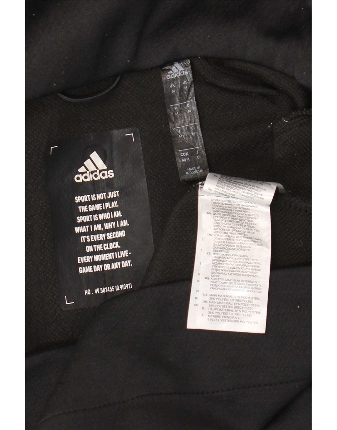 Adidas Hættetrøje med lynlås til mænd Medium Sort Flecked Polyester